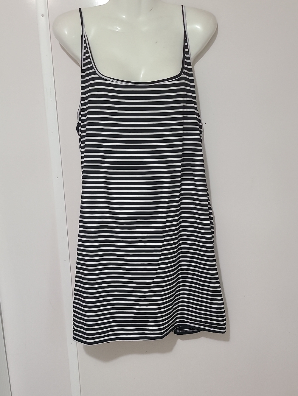 SHEIN Black & White Striped Mini Slip Dress